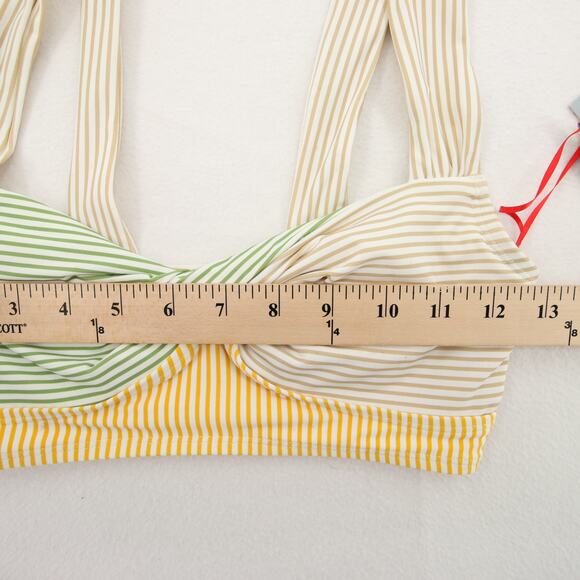 Antonio Melani Bikini Top Striped Twist Front Bralette Bandeau Retro Style XS - Picture 3 of 16